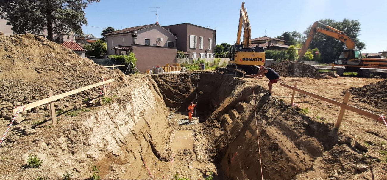 Inizio lavori per bacino di via Santa Barbara, Fusignano, luglio 2022